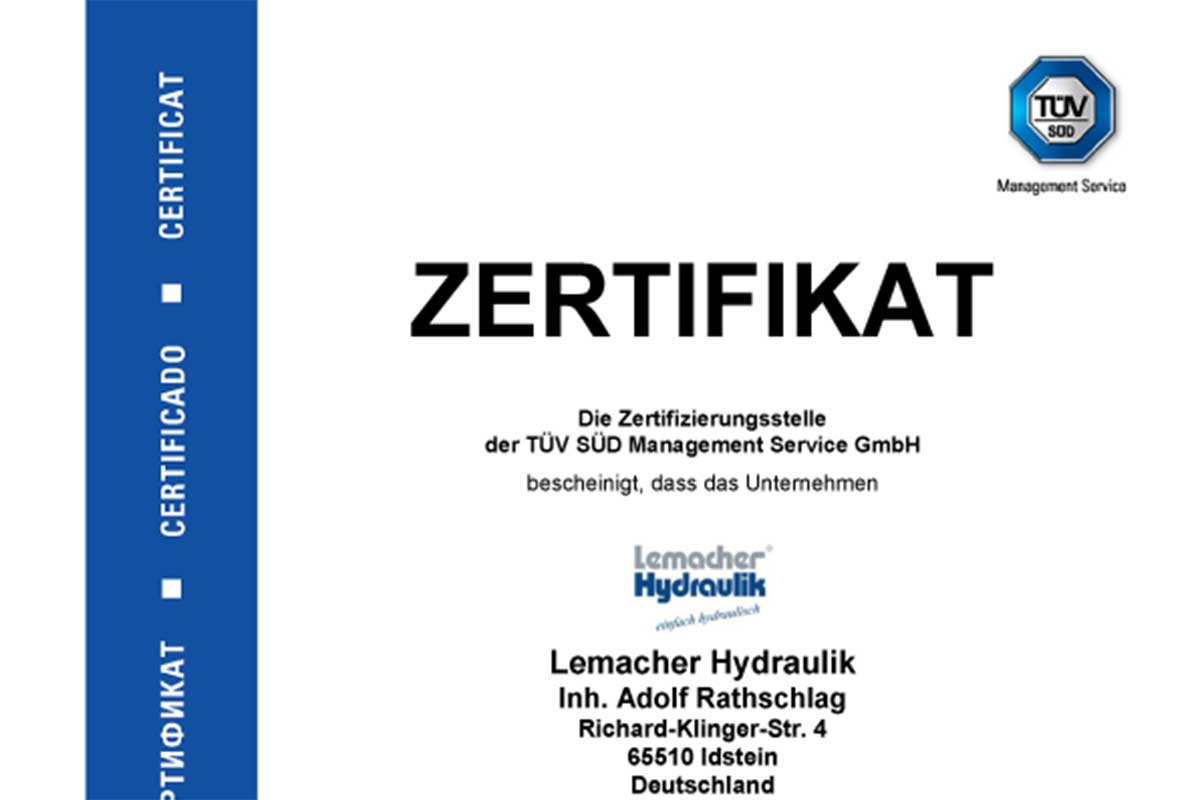 ZERTIFIZIERUNG NACH ISO 9001:2015