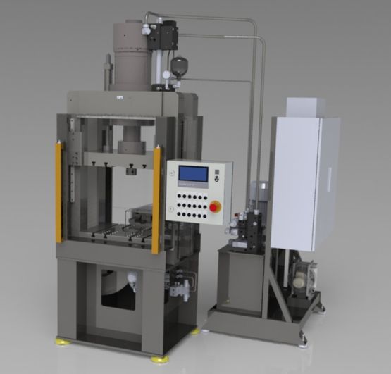 Servo-hydraulic press / Hydraulic press, Servohydraulische Presse / Hydraulikpresse